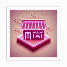 Neon Shop Sign Art Print