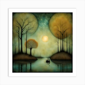 Moonlight In The Woods Art Print