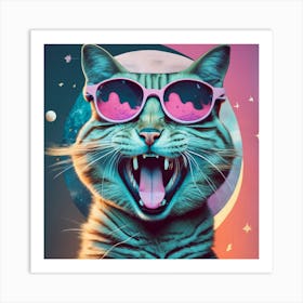 Cat With Sunglasses Art Print