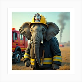 Flux Dev A Majestic Adult Elephant Stands Proudly Wearing A Ye 1 Art Print