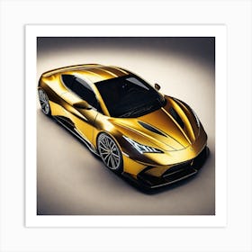 Golden Lamborghini 20 Art Print