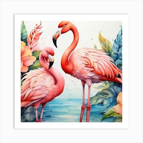 Pink Flamingos Art Print