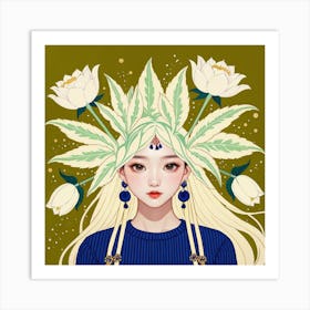 Lotus Flower Girl 1 Art Print