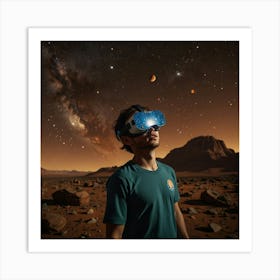 Vr Headset In Space Art Print