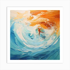 Surfer On A Wave Art Print