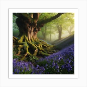 Bluebells In The Forest 11 Art Print