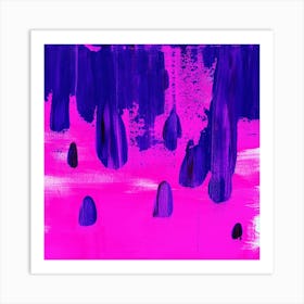 Drops - Hot Pink Art Print