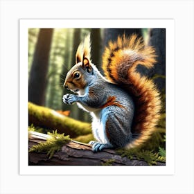 Squirrel In The Forest 337 Art Print