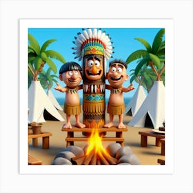 3 Stooges Tribe 3 Art Print