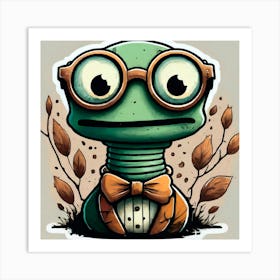 Frog With Glasses 1 Art Print