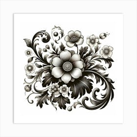 Ornate Floral Design Art Print