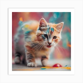 Colorful Cat Art Print