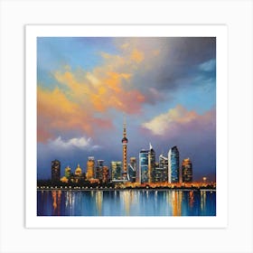 Shanghai Skyline 4 Art Print