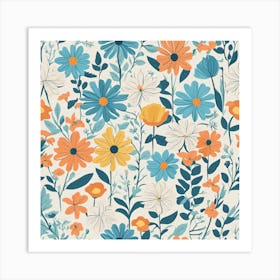 Seamless Floral Pattern Art Print