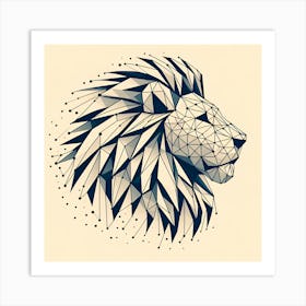 Geometric Lion Head 1 Art Print