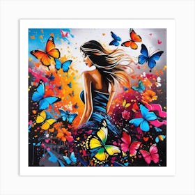 Butterfly Girl 11 Art Print