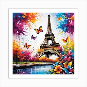 Paris With Butterflies 117 Art Print