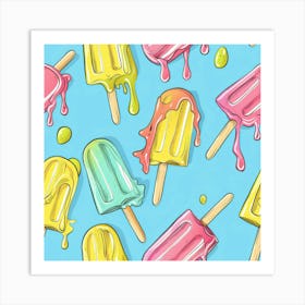 Seamless Pattern Of Ice Cream Art Print