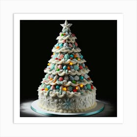 A Sweet Celebration The Christmas Tree Cake Art Print