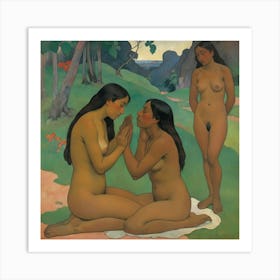 Whispered Words 1892 Paul Gauguin Art Print 0 Art Print