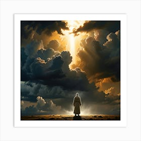 Jesus In The Clouds Art Print