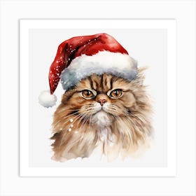 Santa Claus Cat 24 Art Print