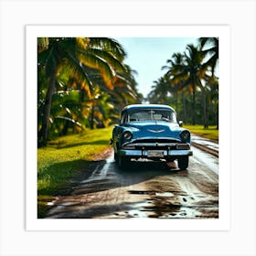 Old Car On The Road Art Print