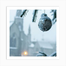 Christmas Tree In The Snow 6 Art Print