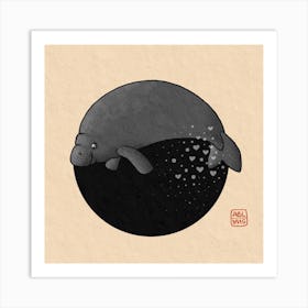 Loving Dugong Art Print