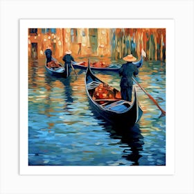 Gondolas In Venice 2 Art Print