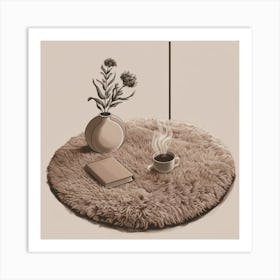 Cozy Living Room Rug Art Print