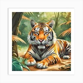 Tiger In The Jungle 1 Art Print