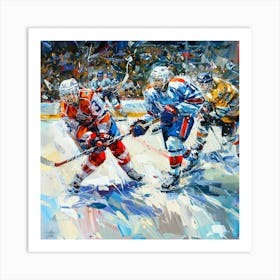 A Ice Hockey Match Oil Painting Illustration 1718701190 4 Art Print