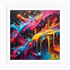 Colorful Splashes 1 Art Print