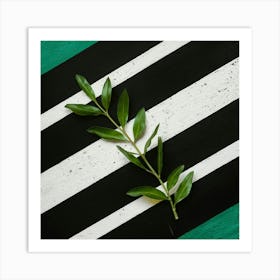 Black And White Striped Background Art Print