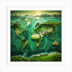 World Map 4 Art Print