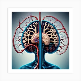 Human Head With Blood Vessels 2 Art Print