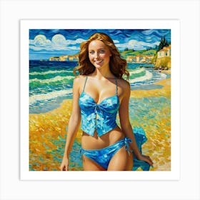 Girl On The Beach dh Art Print