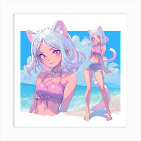 Kawaii Cat Art Print