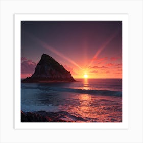 Sunset At The Beach 8 Art Print