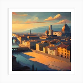 Sunset In Florence 1 Art Print