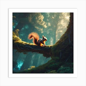 Squirrel In The Forest 308 Art Print