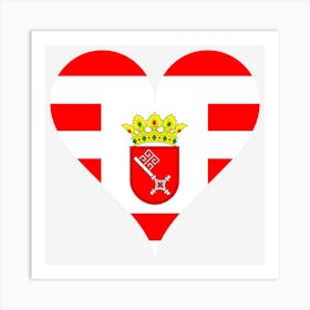 Heart Love Bremen Federal State Coat Of Arms Flag Key Heart Shaped Art Print