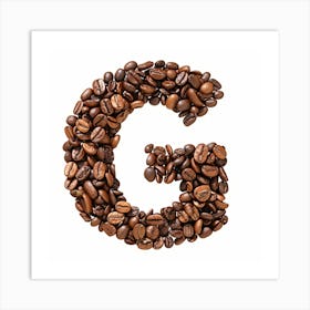 Coffee Beans Alphabet G Art Print