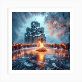 Church In The Snow Art Print