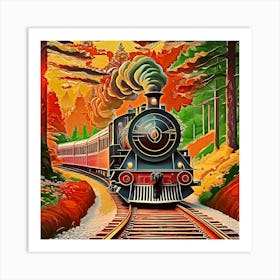 Train On The Tracks 1 Art Print