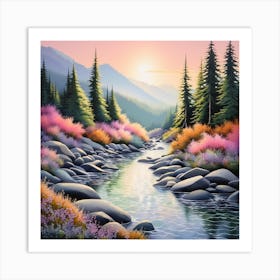 Mountain stream Art Print