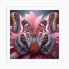 Butterfly On A Flower Art Print