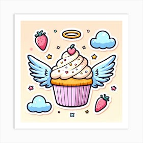 Cupcake With Wings Art Print