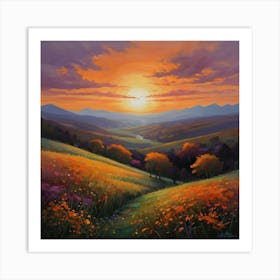 Default The Magnificent Sunset Painting Captures The Breathtak 1 Art Print